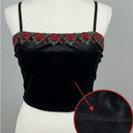 Velvet Rose Embroidered Corset Style Crop Top Photo 0
