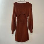 Free People Emmaline Mini Sweater Dress Cut Out Back in Burnt Orange Small Photo 7
