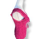 Vintage Y2K Ann Ferriday Burgundy Lace Mesh Top Small Romantic Ribbon Bow Sheer Red Photo 5