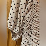 re:named  Cream w/ Black Polka Dots Ruched Lined Bodycon Mini Dress Size‎ Small Photo 4