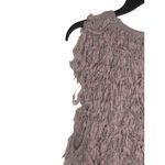 Umgee  Women's Cardigan Wrap‎ Shaggy Open Front Fringe Vest Sleeveless Grey Large Photo 7