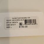 Milly  Gloss Twist Bandeau Top in Mineral Blue Size L Photo 2