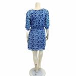 Charming Charlie  Blue Link Print 3/4 Sleeve Dress Photo 3