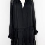 Rebecca Minkoff Willa Black Long Sleeve Ruffle Dress XS Revolve Photo 2