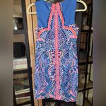 Lilly Pulitzer  Tic Tac Tile Mila Shift Dress mini sleeveless neon cobalt mosaic Photo 2