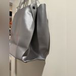 Neiman Marcus NWOT‎  Silver- Gray Leather Tote Bag Photo 2