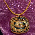Pumpkin Necklace Glitter Bling Halloween Choker Orange Jack O Lantern Kandi Goth Photo 7
