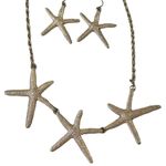 Nautical Starfish Gold Tone Statement Necklace and Earring Set Photo 6