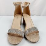 Top Moda Diamond-1 Rose Gold Glitter Block Heel Ankle Strap Sandals Size 8 Photo 2