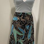 East 5th VTG 90s Black, Tan, & Blue Paisley Print Knee-Length Skirt - Large Photo 9