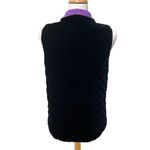 Coldwater Creek Vest Sz S Velvet Silk Reversible Zip Black Purple Quilted Mature Photo 3