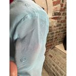 dress embroidered floral sheer sleeves empire waist blue 1990s Size 8 Photo 7