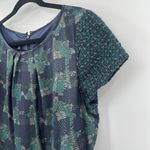 Talbots  Tweed Dress Sz 16P Blue Green Dark Academia Mixed Media Metallic Preppy Photo 3