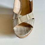 Casadei Ayers Snakeskin Cork Slingback Wedge Sandals Sz 41 Photo 4