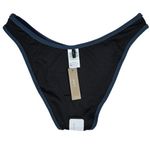 J.Crew  Textured curved-waist cheeky bikini bottom in Navy‎ L NWT Photo 3