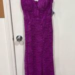MORGAN AND CO. Women's Juniors Long Lace Corset Prom Dress Magenta Size 3 Purple Photo 6