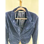 COTE FEMME Blazer Blue Velvet Jacket Lapel Women’s Size 10 97% Cotton Blue Photo 9