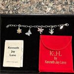 Kenneth Jay Lane Silver Bracelet with Colorful Charms Photo 1