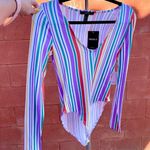 Forever 21 Multicolor Long Sleeved Low Cut Bodysuit Photo 0