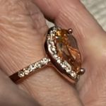 Kay Jewelers Citron Rose Gold 5 Carat Ring Rose Gold 925 With Diamonds Around Ring Size 5 Photo 5