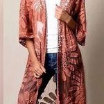 Style Apparel’s Stylish Rust Floral Kimono, Duster Cardigan. Size M Photo 0