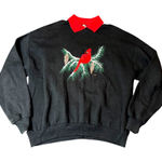 Jerzees VTG  Cardinal Bird Sweatshirt Women's XL Collared Embroidered Grandmacore Photo 0