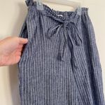 Lounge Beach Lunch linen cotton pants blue striped drawstring Women’s Small Photo 2