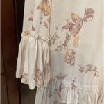 Free People 🌴 Beige Brown Orange Floral Dress With Ruffled Bottom & Sleeve… Photo 5