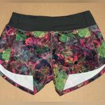 Lululemon  Athletica purple and Green printed floral Shorts size 6 Photo 3