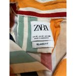 ZARA Bright multicolored striped relaxed fit womens button up blouse sz M Photo 2