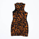 Camilla And Marc  Evocateur Orange Leopard Floral Print Mesh Panel Sheath Dress 4 Photo 3