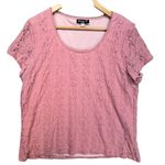 BiyAYCDA Lot of 3 Teal Red Pink Scoop Neck Stretch Feminine Blouse Lace Tops Size XL Photo 5