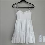 Staud Landry Smocked Bustier Minidress Size Medium White Photo 2