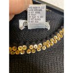 Vintage Black Bedazzled Sweater Sequins Beads Jewels EUC Sz M Knit Pullover Size M Photo 5