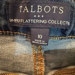 Talbots Jeans Womens Sz 10 Simply Flattering Stretch High Wide Leg Dark Ankle Photo 4