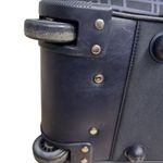 Diane Von Furstenberg DVF Monogram Rolling Duffel Bag Navy Logo Canvas Silver Hardware Travel Carryon Photo 6