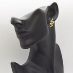 Gold Snake Stud Earrings Photo 2