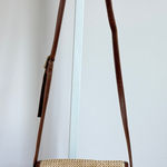 Strada Woven Crossbody Bag‎ Brown Trim Small Purse Shoulder Bag Tan Photo 0