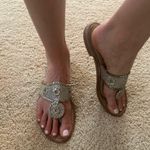 Jack Rogers  Jacks Flat Sandal in Shiny Silver & Gold Photo 0