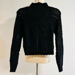 Free People  Reina Cable Knit Pullover in Black Size XS NWT $148 Photo 0