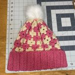 Women Crochet Beanie Brim PomPom Winter Chunky Hat Holiday Gift Pink Photo 3
