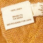 Free People Size Small Orange Short Sleeve V Neck Linen Button Cardigan Photo 3