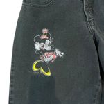 Disney Vintage 90s Mom Jeans Painted Mickey Minnie Black High Rise Straight Leg Photo 4