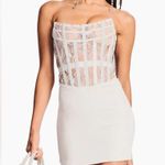RETROFETE Blythe Embellished White Lace Bustier Corset Strapless Dress NEW Photo 12