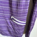 Athleta Purple Gray Stripe Long Sleeve Athletic Top Womens L Sporty Workout Photo 2
