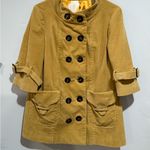 Anthropologie  Mustard Double-Breasted Pea has no tag , this has the measurements Photo 3