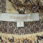 Olivaceous  Tunic Dress Button Down Linen Sleeveless Floral Cream Small Boho Photo 5