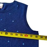 Quacker Factory Blue Knit Sequin Metallic Shirt Women Top Size Small | 56-29 Photo 5