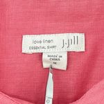 J.‎ Jill Love Linen Essential Shirt Women's Medium Pink Button Down Long Sleeve Photo 5