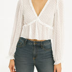 Divided H&M  Size Small White Sheer Bohemian Style Top New With Tags. Photo 0